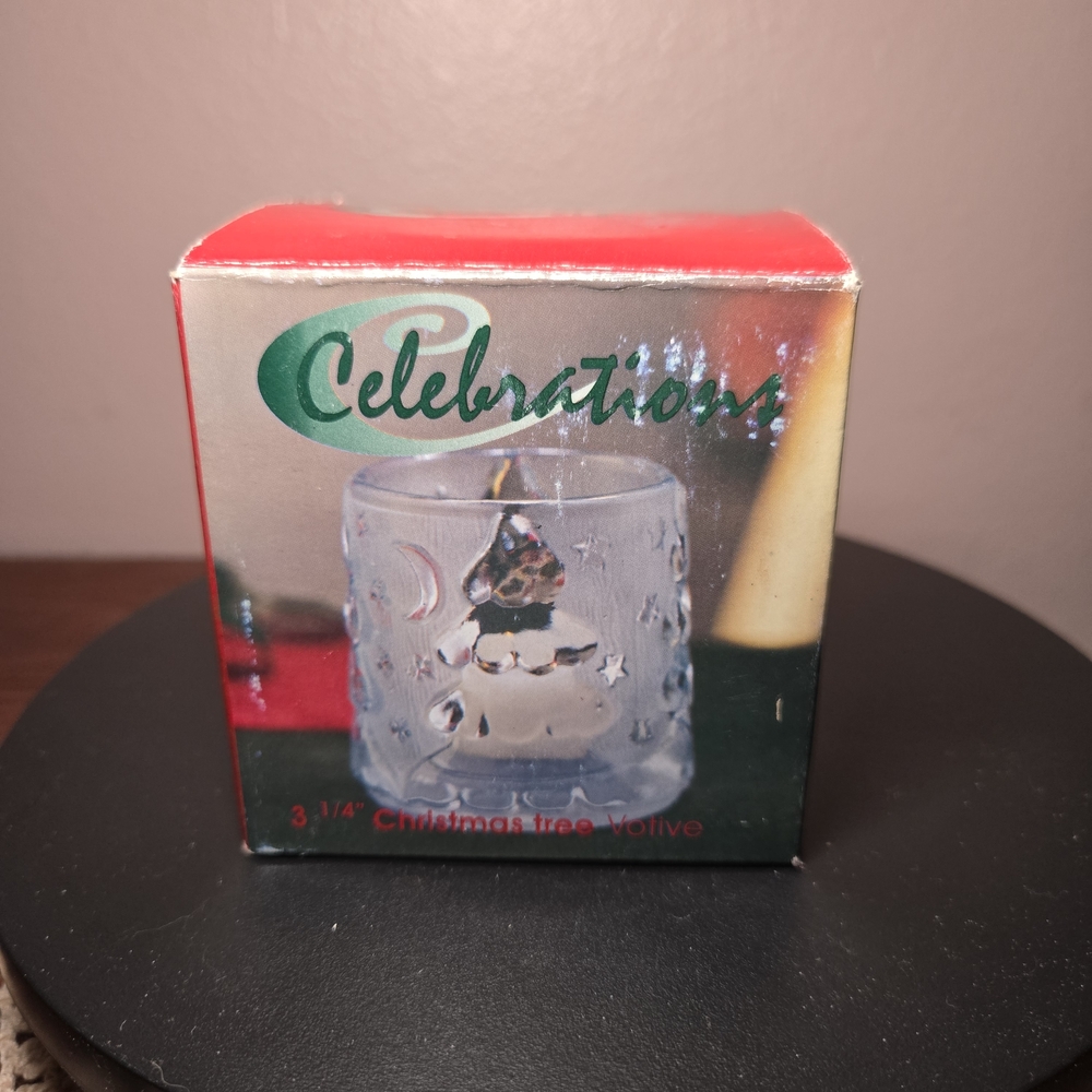 Clear Christmas Tree Votive Holder